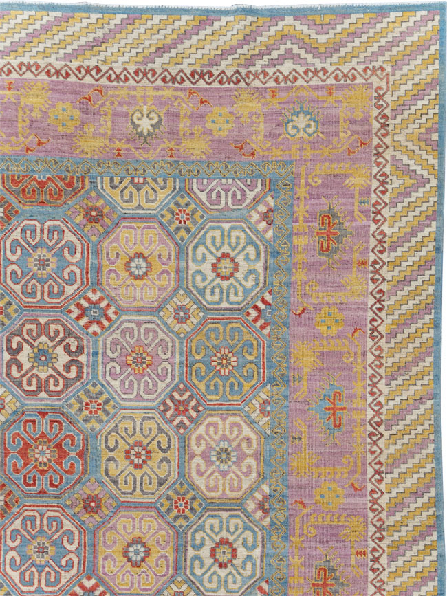 Contemporary East Turkestan Khotan Large Room Size Carpet, No.30930 - Galerie Shabab