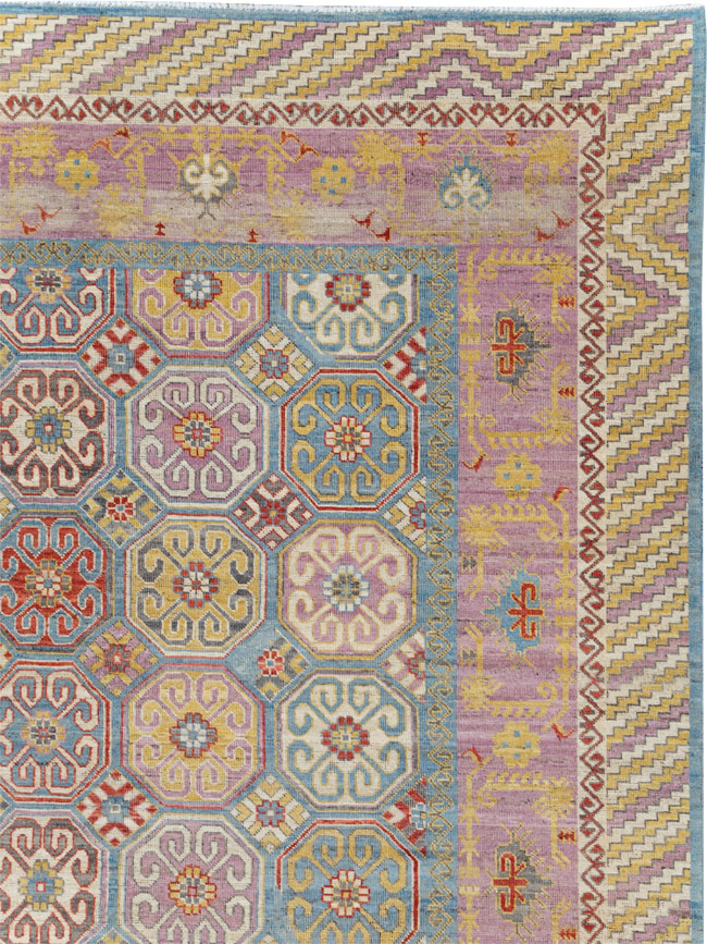 Contemporary East Turkestan Khotan Large Room Size Carpet, No.30930 - Galerie Shabab