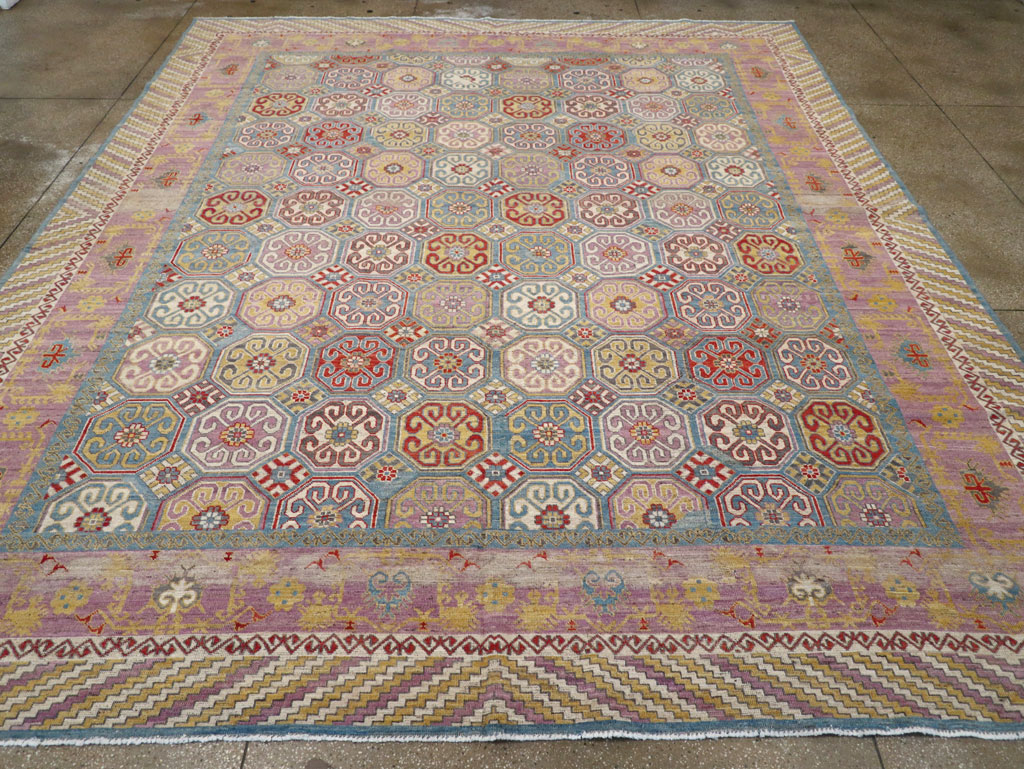 Contemporary East Turkestan Khotan Large Room Size Carpet, No.30930 - Galerie Shabab