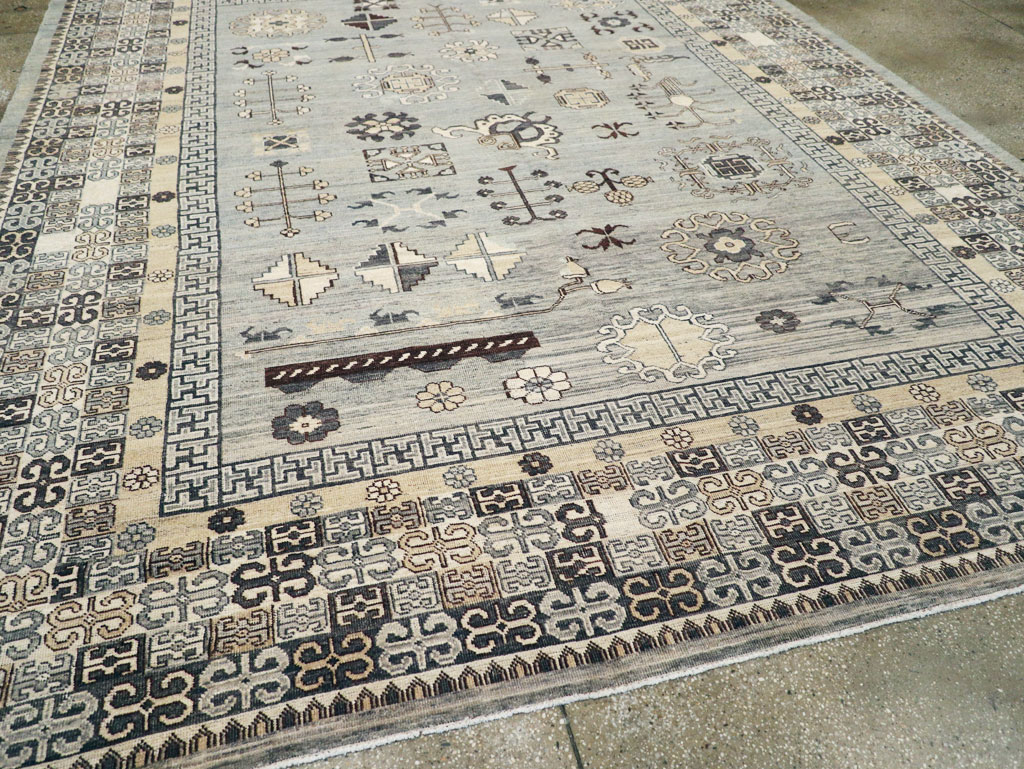 Contemporary East Turkestan Khotan Room Size Carpet, No.30931 - Galerie Shabab