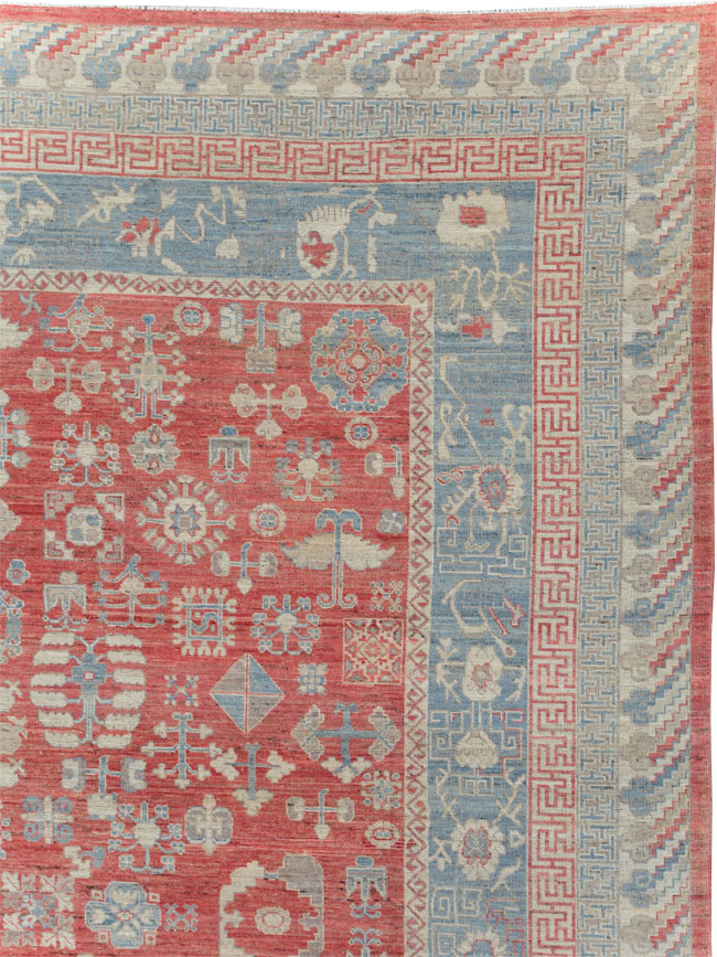 Modern East Turkestan Khotan Large Room Size Carpet, No.30932 - Galerie Shabab