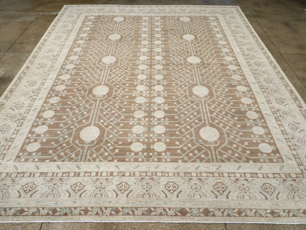 Contemporary East Turkestan Khotan Large Room Size Carpet, No.30933 - Galerie Shabab