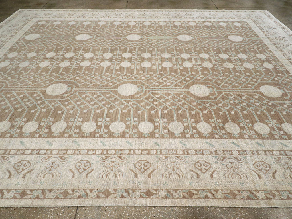 Contemporary East Turkestan Khotan Large Room Size Carpet, No.30933 - Galerie Shabab