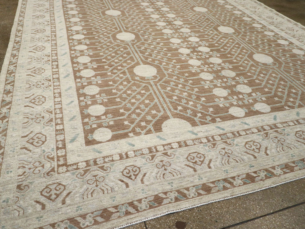 Modern East Turkestan Khotan Large Room Size Carpet, No.30934 - Galerie Shabab