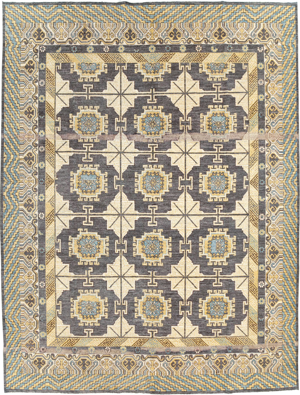 Contemporary East Turkestan Khotan Room Size Carpet, No.30935 - Galerie Shabab