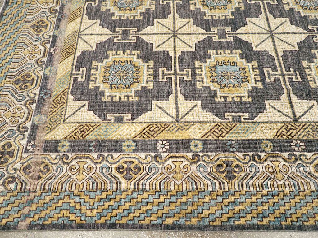 Contemporary East Turkestan Khotan Room Size Carpet, No.30935 - Galerie Shabab