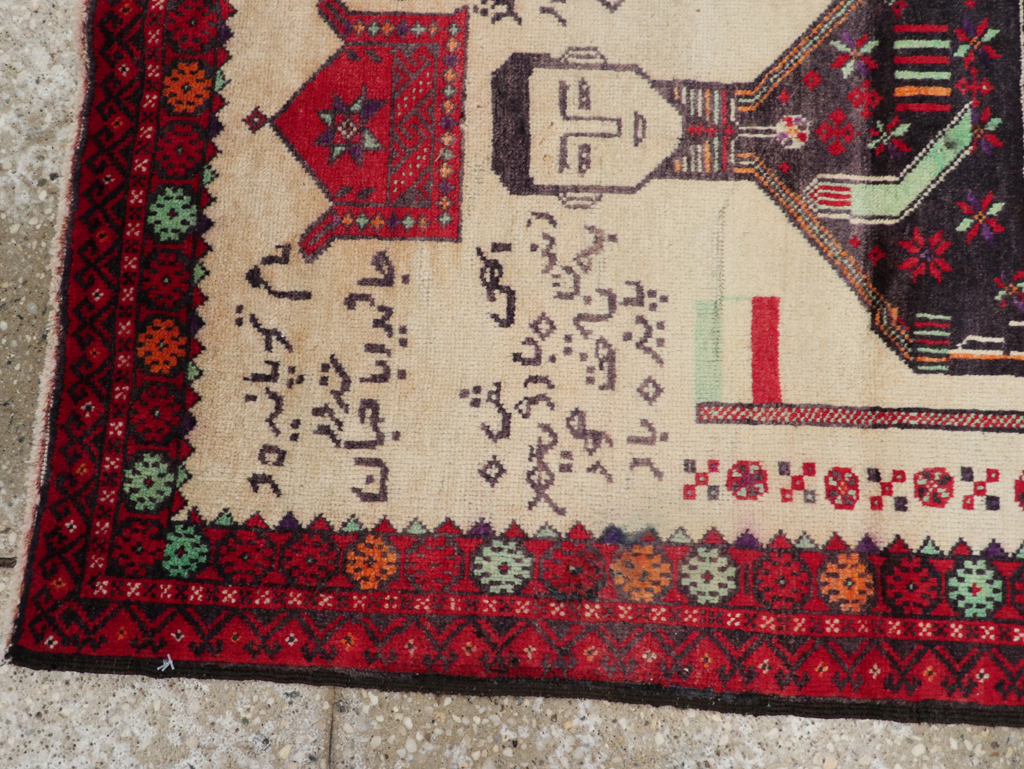 Vintage Persian Turkoman Pictorial Rug, No.30942 - Galerie Shabab