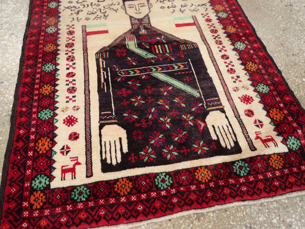 Vintage Persian Turkoman Pictorial Rug, No.30942 - Galerie Shabab