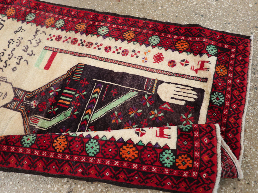 Vintage Persian Turkoman Pictorial Rug, No.30942 - Galerie Shabab