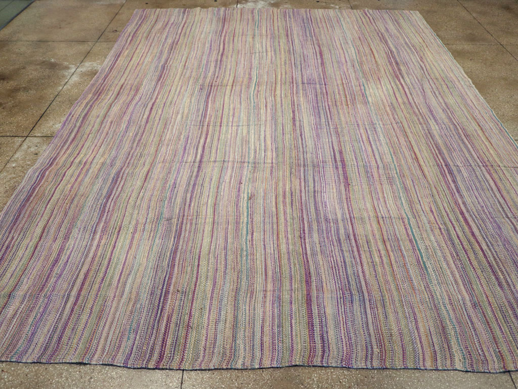 Modern Turkish Flatweave Room Size Carpet, No.30948 - Galerie Shabab