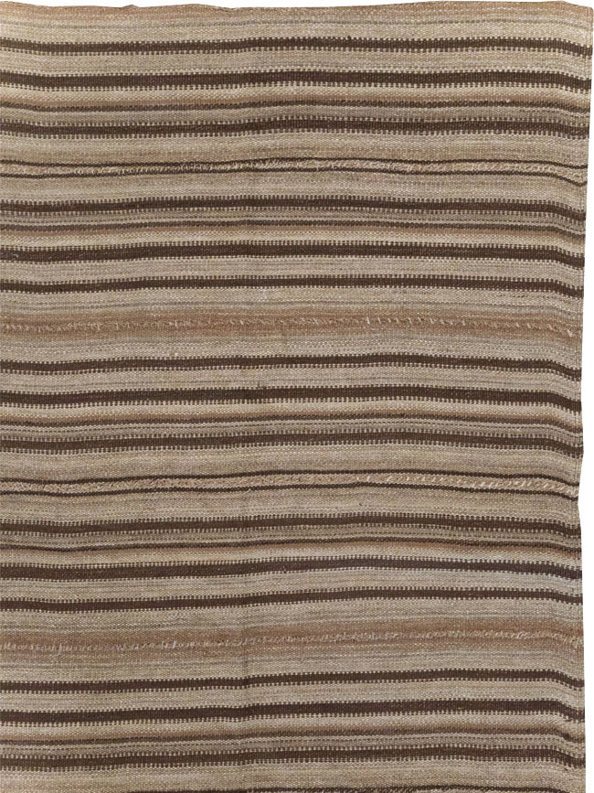 Vintage Turkish Flatweave Kilim Square Room Size Carpet, No.30949 - Galerie Shabab
