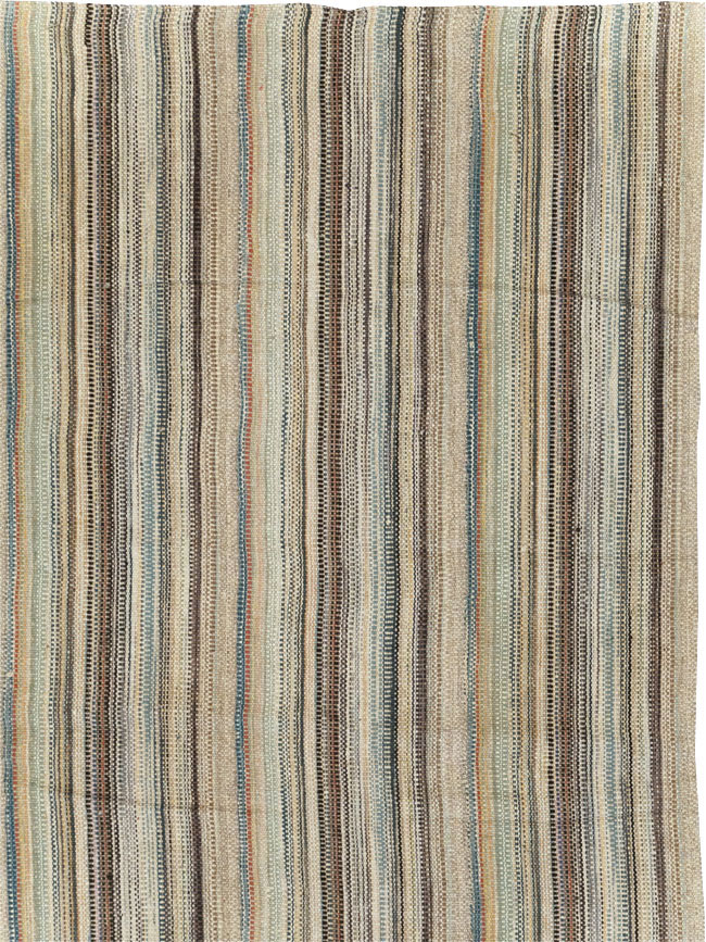 Modern Turkish Flatweave Room Size Carpet, No.30950 - Galerie Shabab