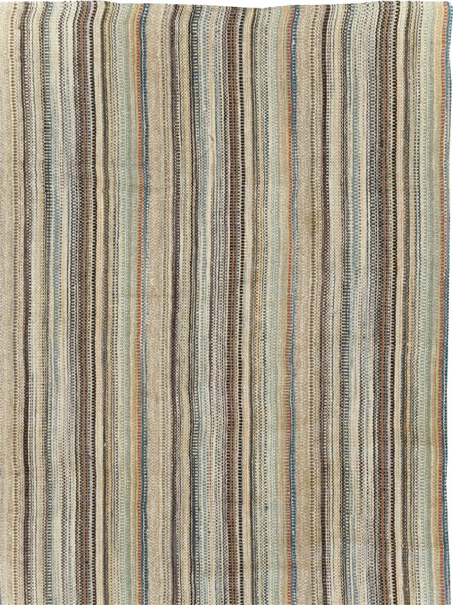 Modern Turkish Flatweave Room Size Carpet, No.30950 - Galerie Shabab