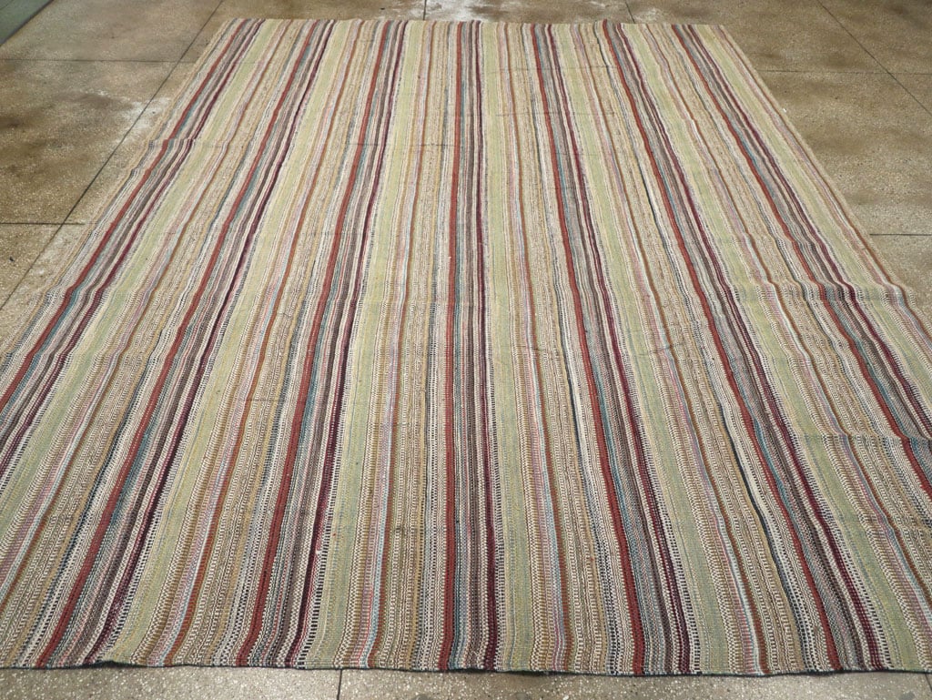 Modern Turkish Flatweave Room Size Carpet, No.30951 - Galerie Shabab