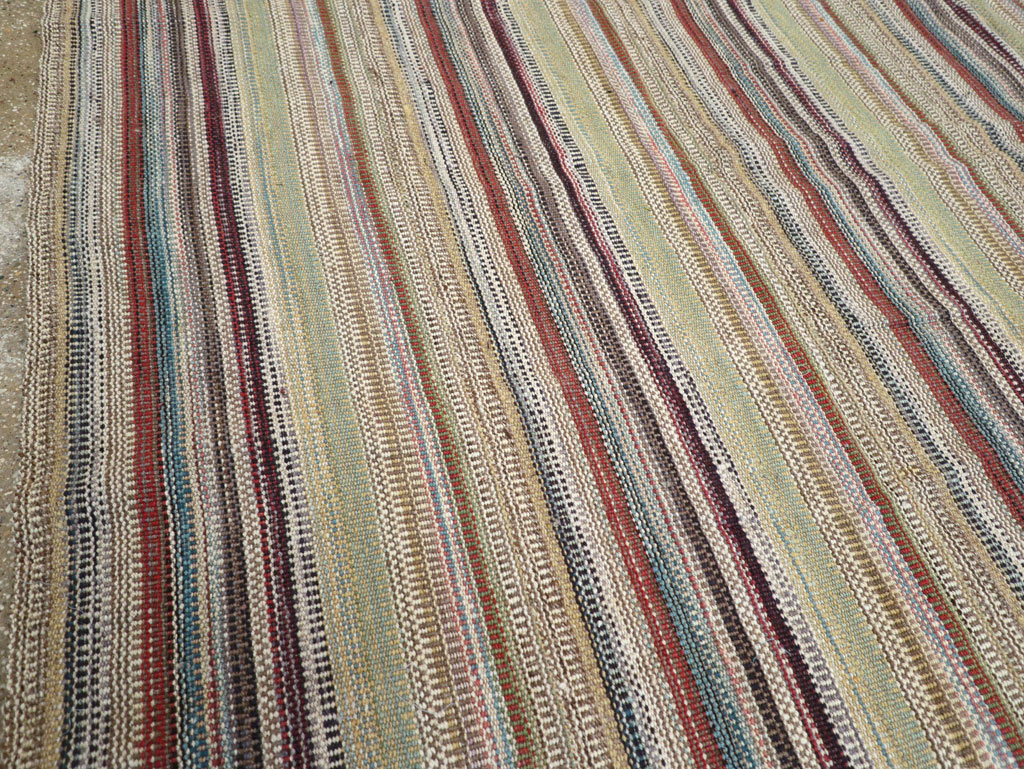 Modern Turkish Flatweave Room Size Carpet, No.30951 - Galerie Shabab