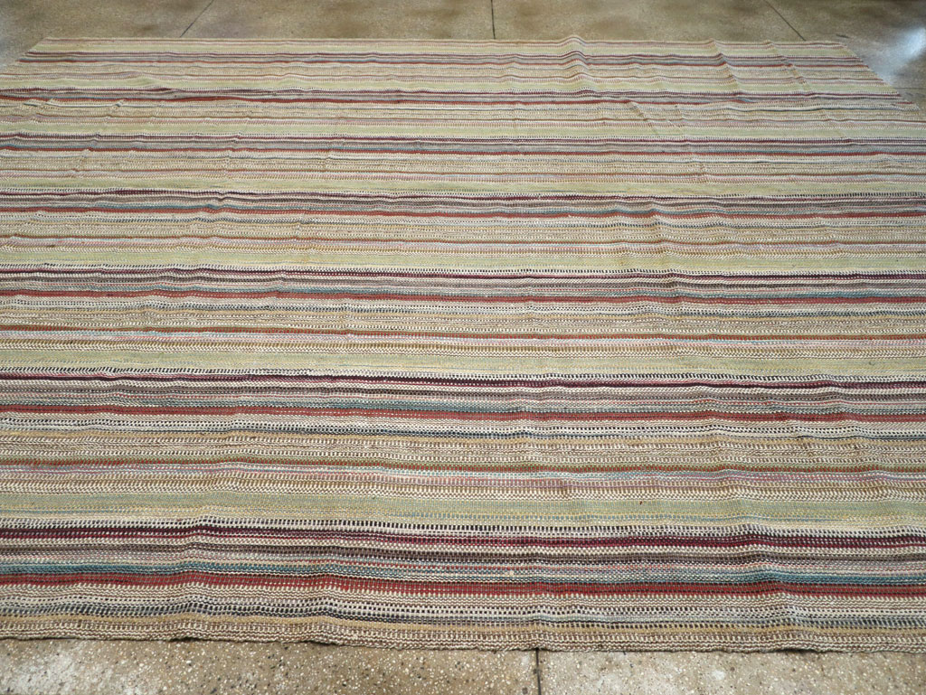 Modern Turkish Flatweave Room Size Carpet, No.30951 - Galerie Shabab