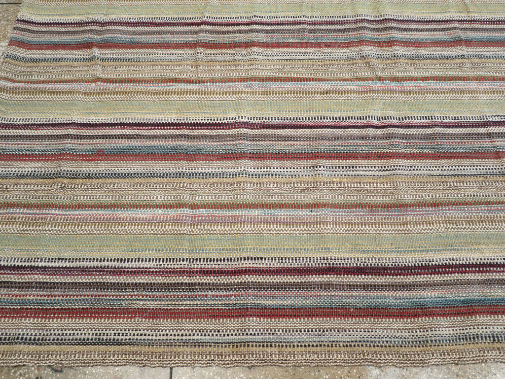 Modern Turkish Flatweave Room Size Carpet, No.30951 - Galerie Shabab