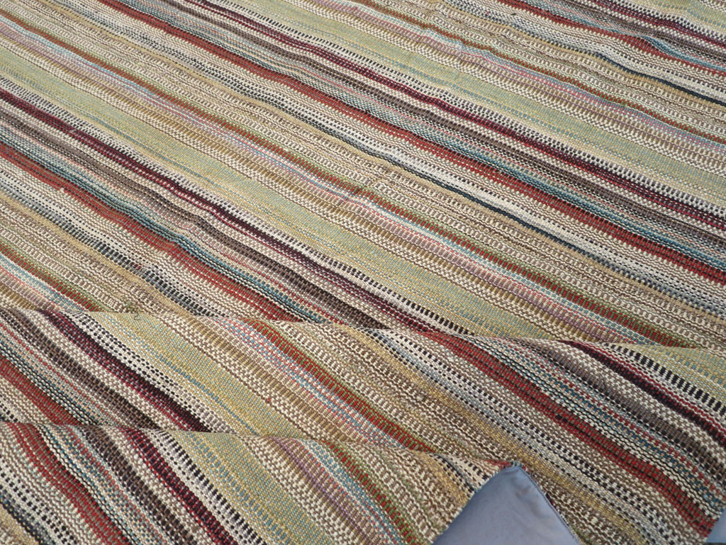 Modern Turkish Flatweave Room Size Carpet, No.30951 - Galerie Shabab