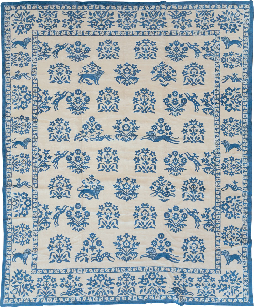 Vintage Indian Cotton Agra Large Room Size Carpet, No.30957 - Galerie Shabab