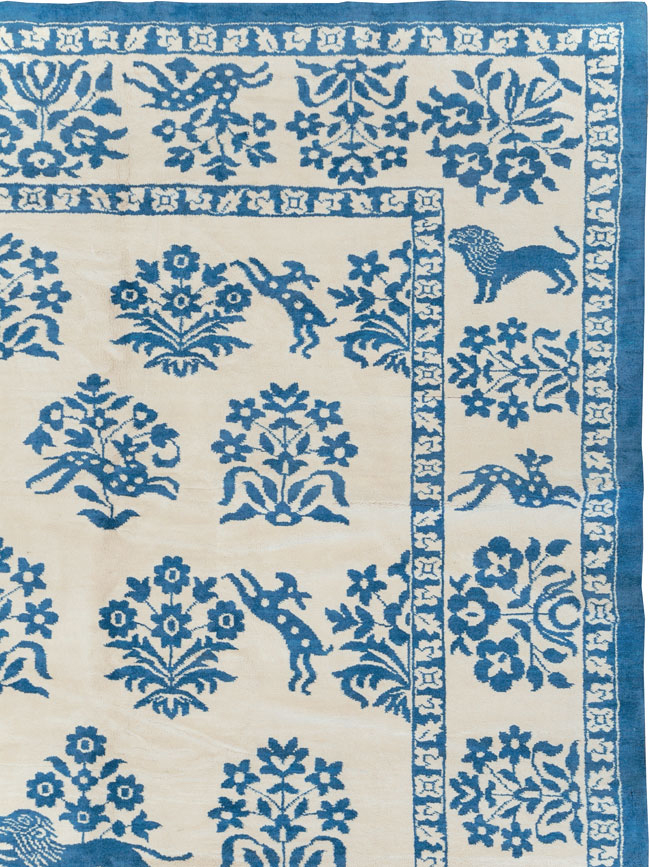 Vintage Indian Cotton Agra Large Room Size Carpet, No.30957 - Galerie Shabab