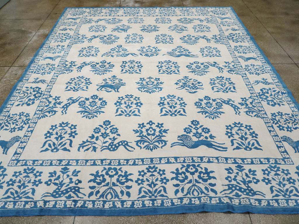Vintage Indian Cotton Agra Large Room Size Carpet, No.30957 - Galerie Shabab