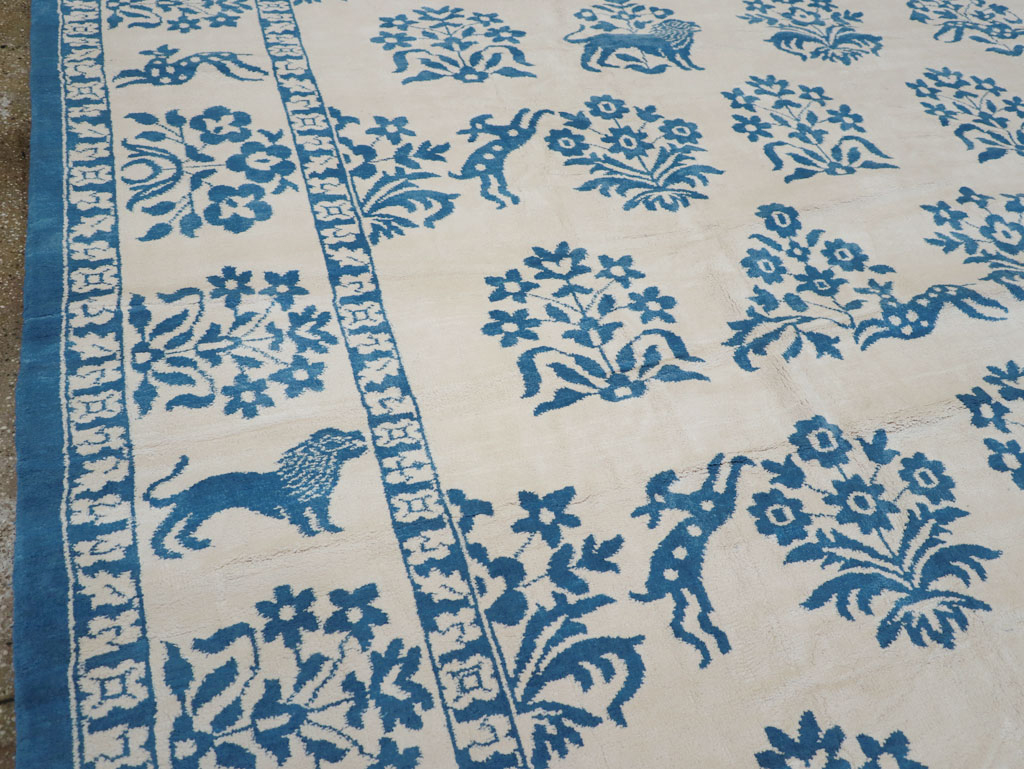 Vintage Indian Cotton Agra Large Room Size Carpet, No.30957 - Galerie Shabab