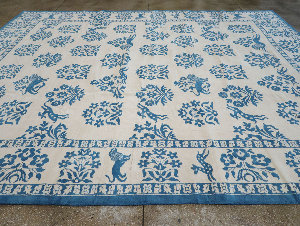 Vintage Indian Cotton Agra Large Room Size Carpet, No.30957 - Galerie Shabab