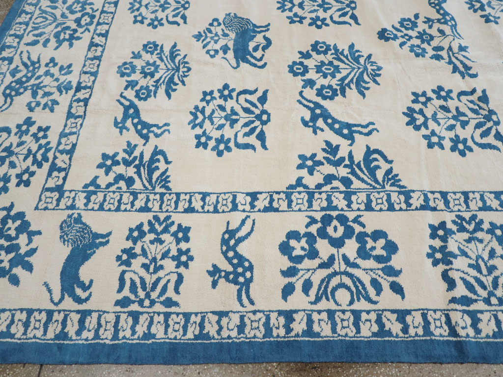 Vintage Indian Cotton Agra Large Room Size Carpet, No.30957 - Galerie Shabab