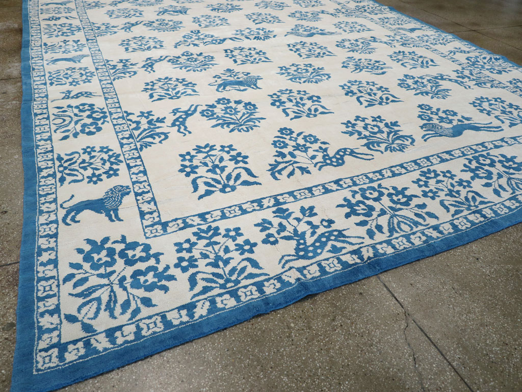 Vintage Indian Cotton Agra Large Room Size Carpet, No.30957 - Galerie Shabab