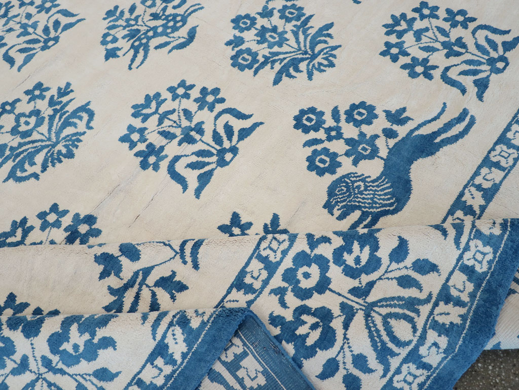 Vintage Indian Cotton Agra Large Room Size Carpet, No.30957 - Galerie Shabab