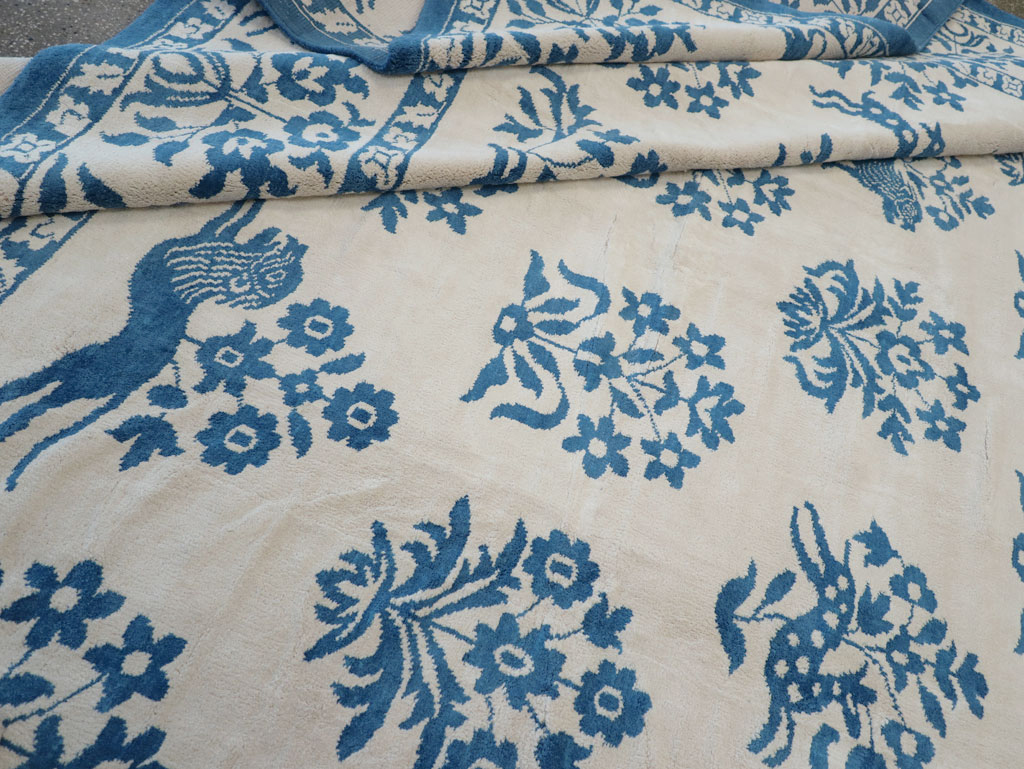 Vintage Indian Cotton Agra Large Room Size Carpet, No.30957 - Galerie Shabab