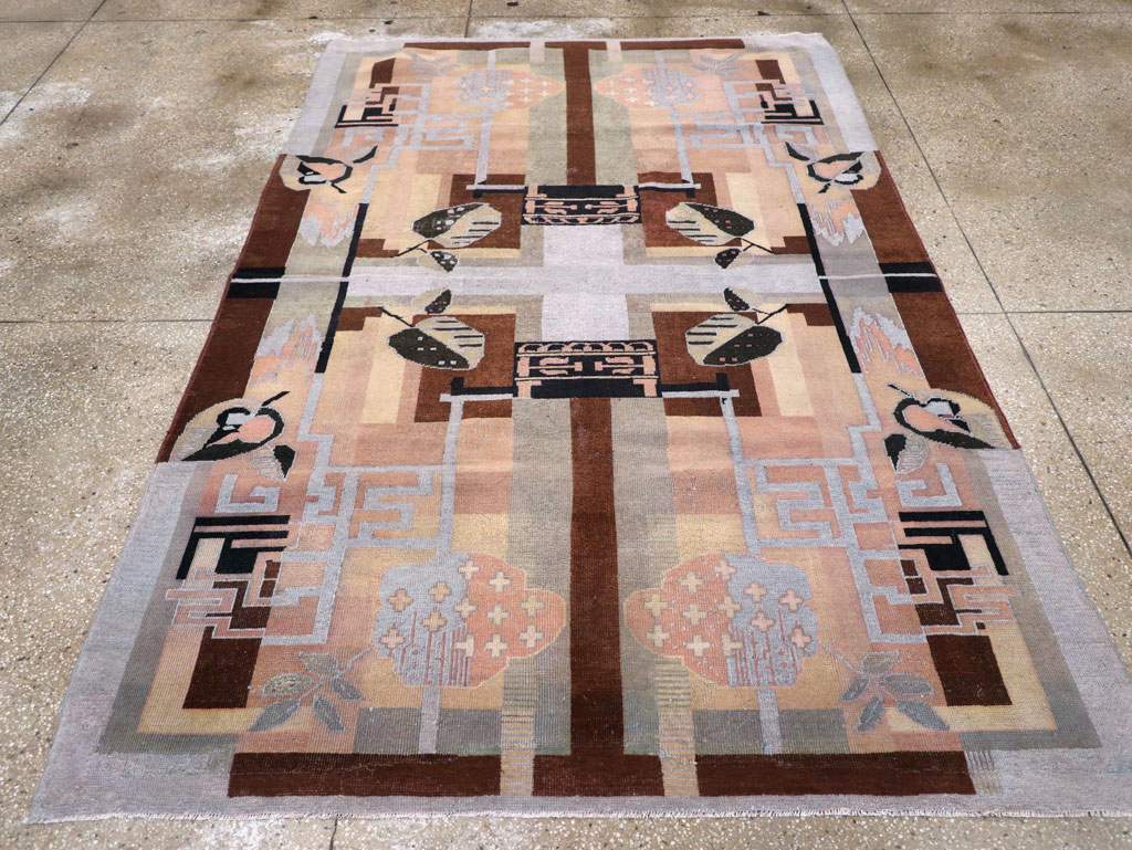 Vintage Turkish Art Deco Accent Carpet, No.30958 - Galerie Shabab