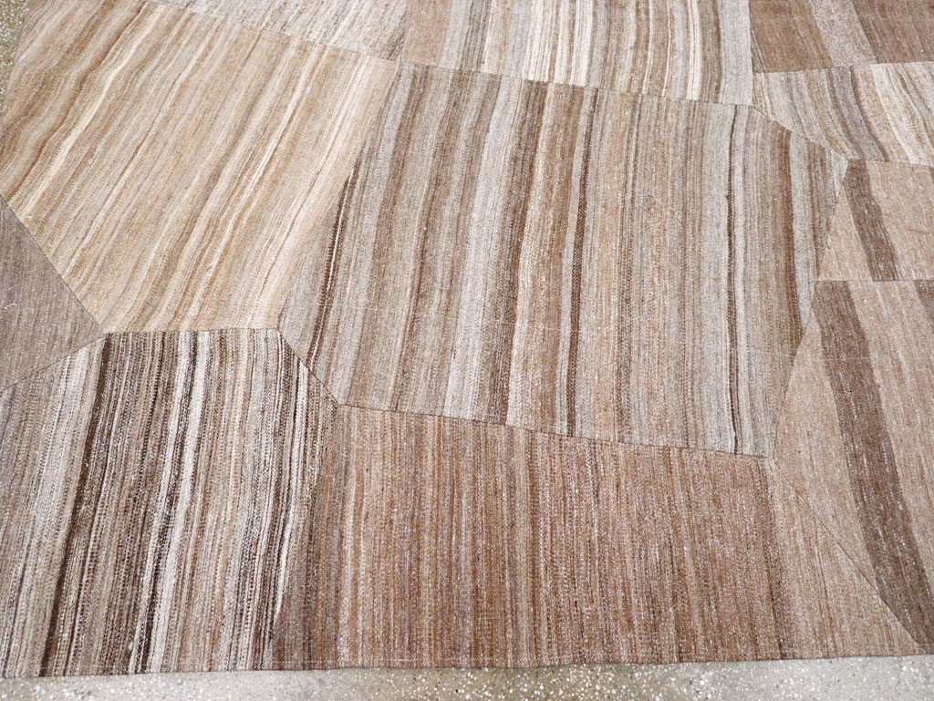 Contemporary Turkish Flatweave Patchwork Style Room Size Carpet, No.30968 - Galerie Shabab