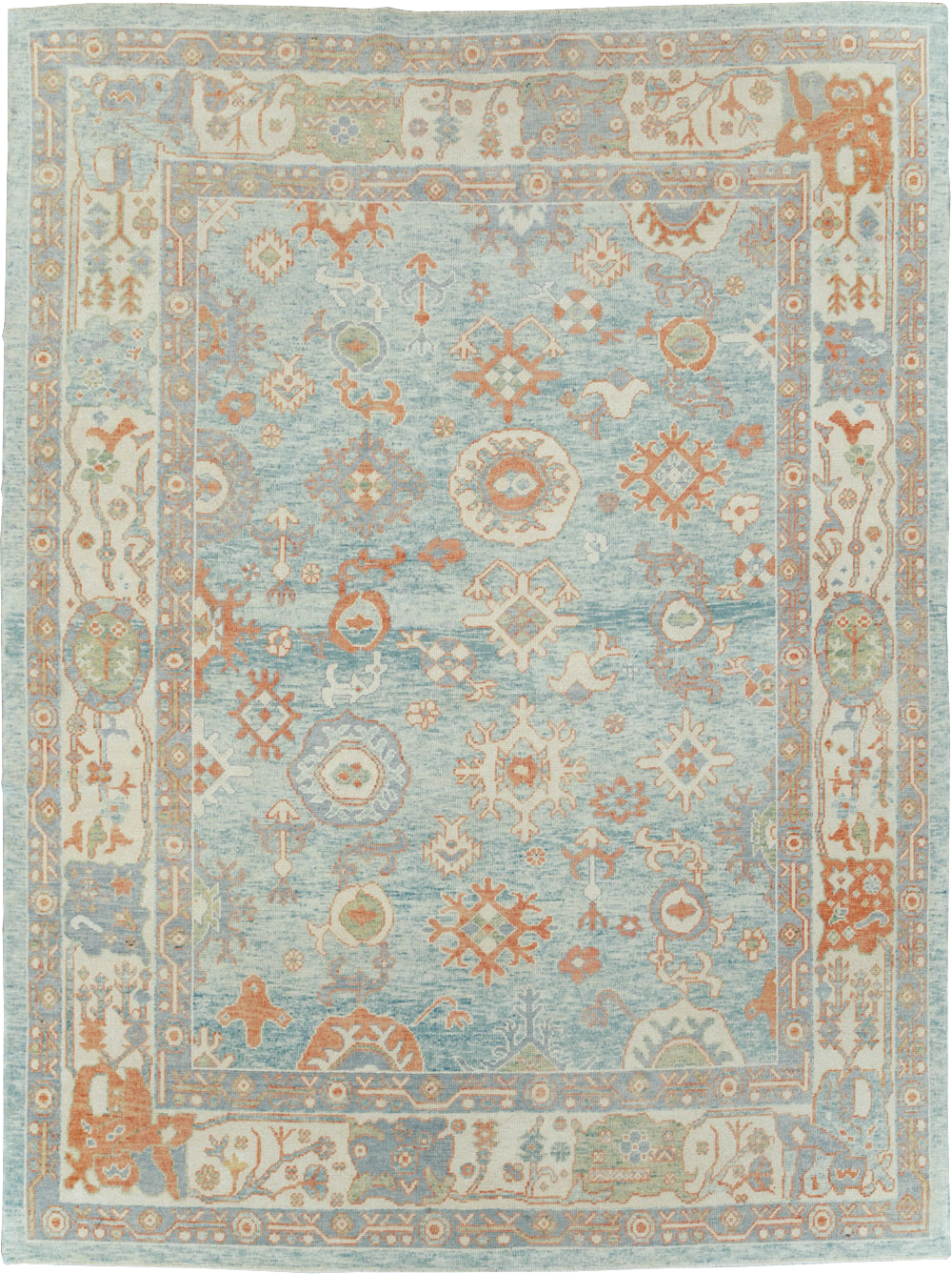 Contemporary Turkish Oushak Room Size Carpet, No.30979 - Galerie Shabab