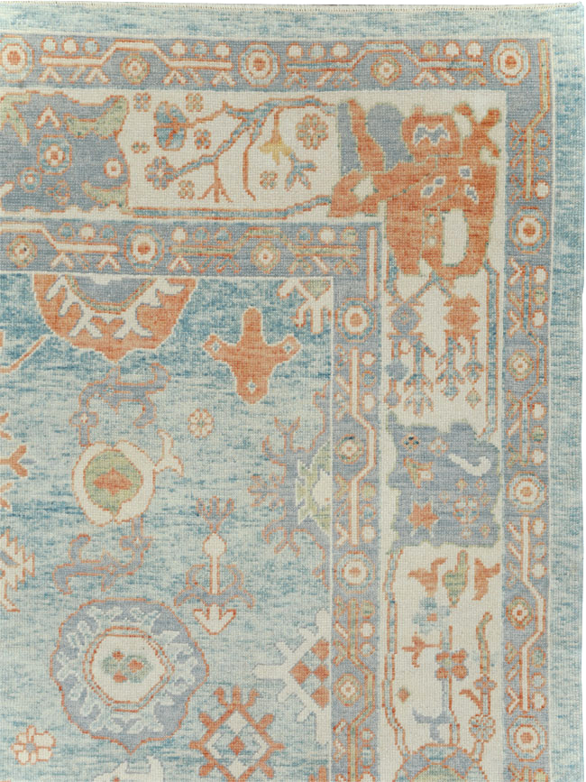 Contemporary Turkish Oushak Room Size Carpet, No.30979 - Galerie Shabab