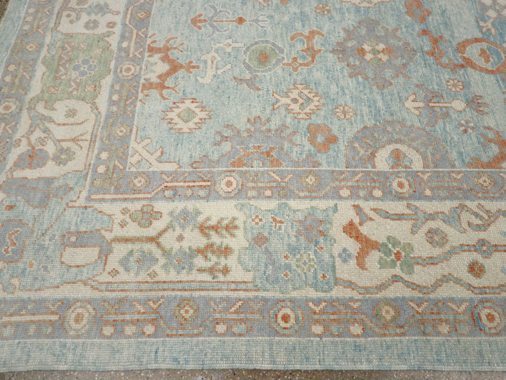 Contemporary Turkish Oushak Room Size Carpet, No.30979 - Galerie Shabab