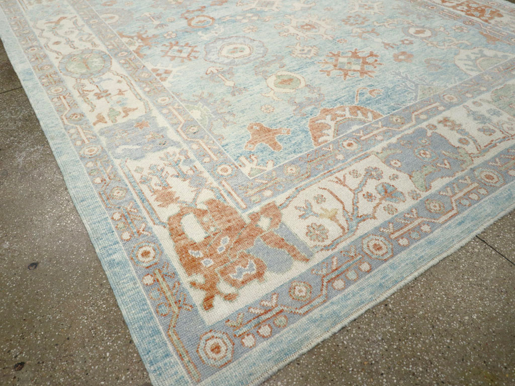 Contemporary Turkish Oushak Room Size Carpet, No.30979 - Galerie Shabab