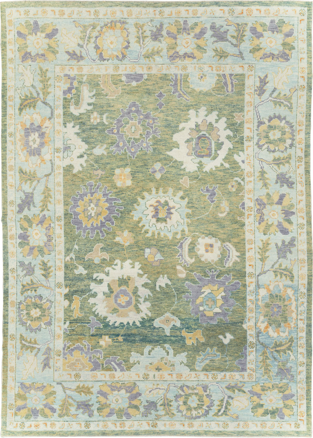 Contemporary Turkish Oushak Room Size Carpet, No.30981 - Galerie Shabab