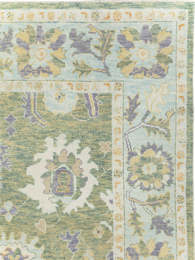 Contemporary Turkish Oushak Room Size Carpet, No.30981 - Galerie Shabab