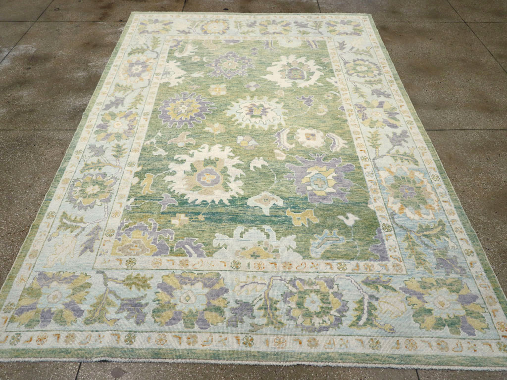 Contemporary Turkish Oushak Room Size Carpet, No.30981 - Galerie Shabab