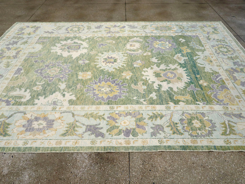Contemporary Turkish Oushak Room Size Carpet, No.30981 - Galerie Shabab