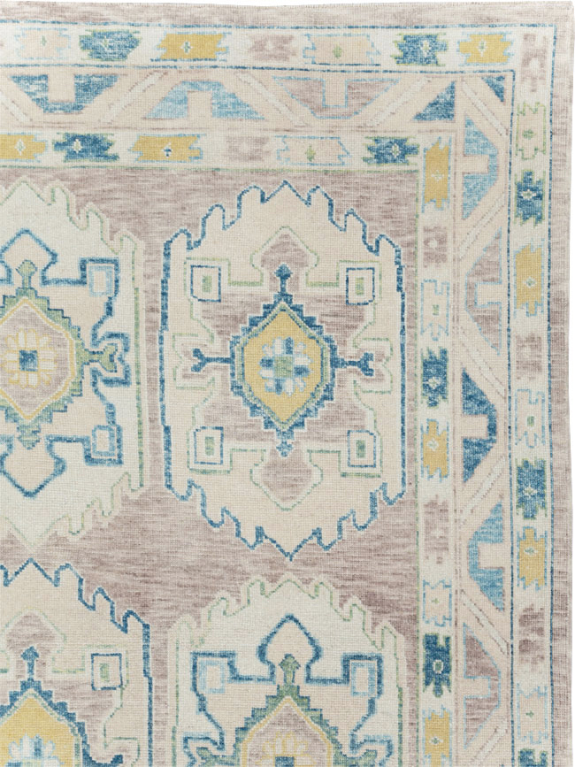 Contemporary Turkish Oushak Room Size Carpet, No.30982 - Galerie Shabab