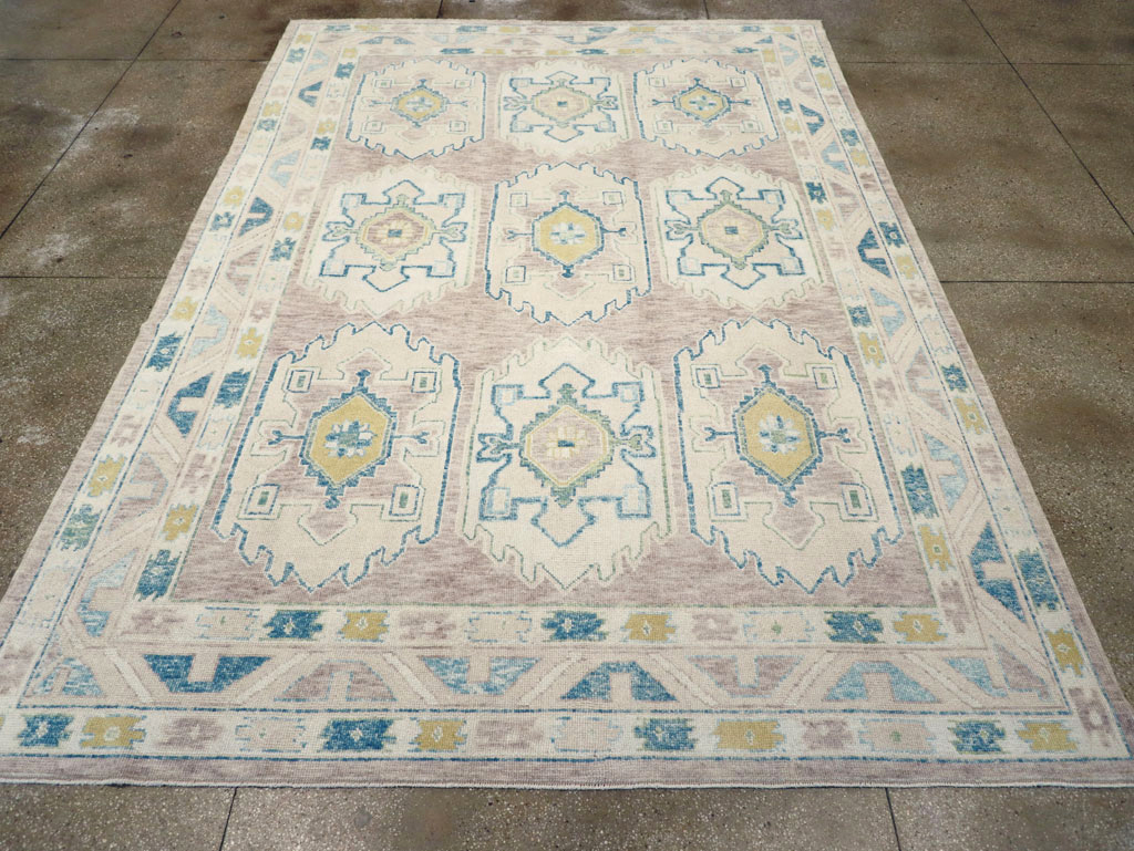 Contemporary Turkish Oushak Room Size Carpet, No.30982 - Galerie Shabab
