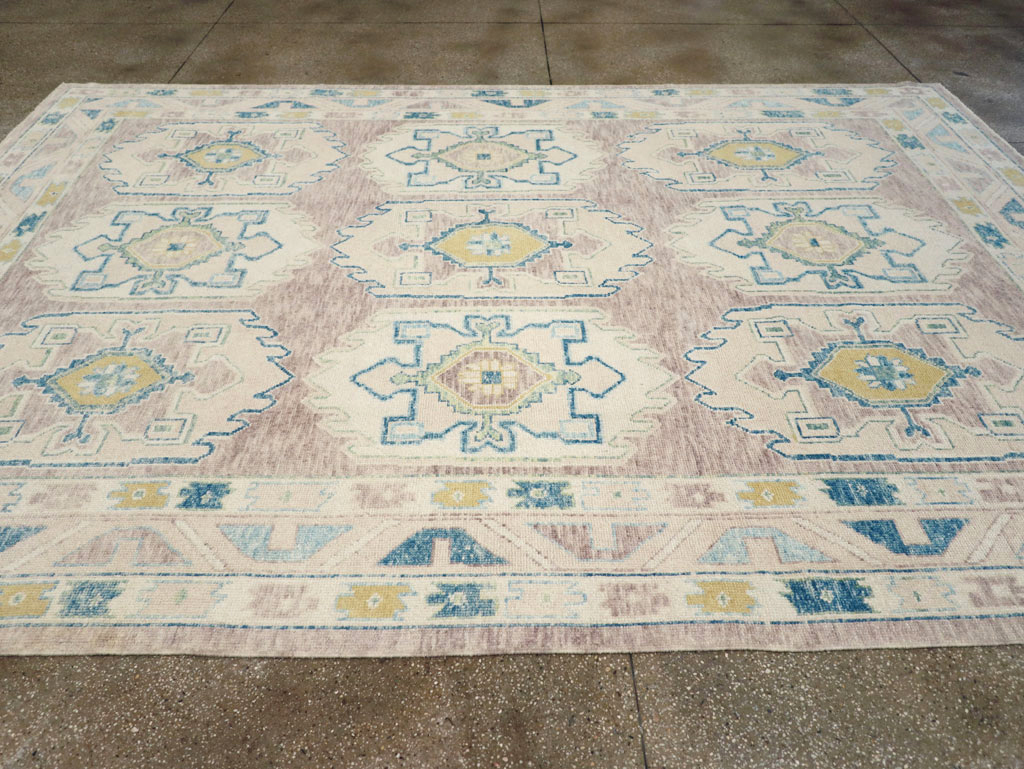 Contemporary Turkish Oushak Room Size Carpet, No.30982 - Galerie Shabab