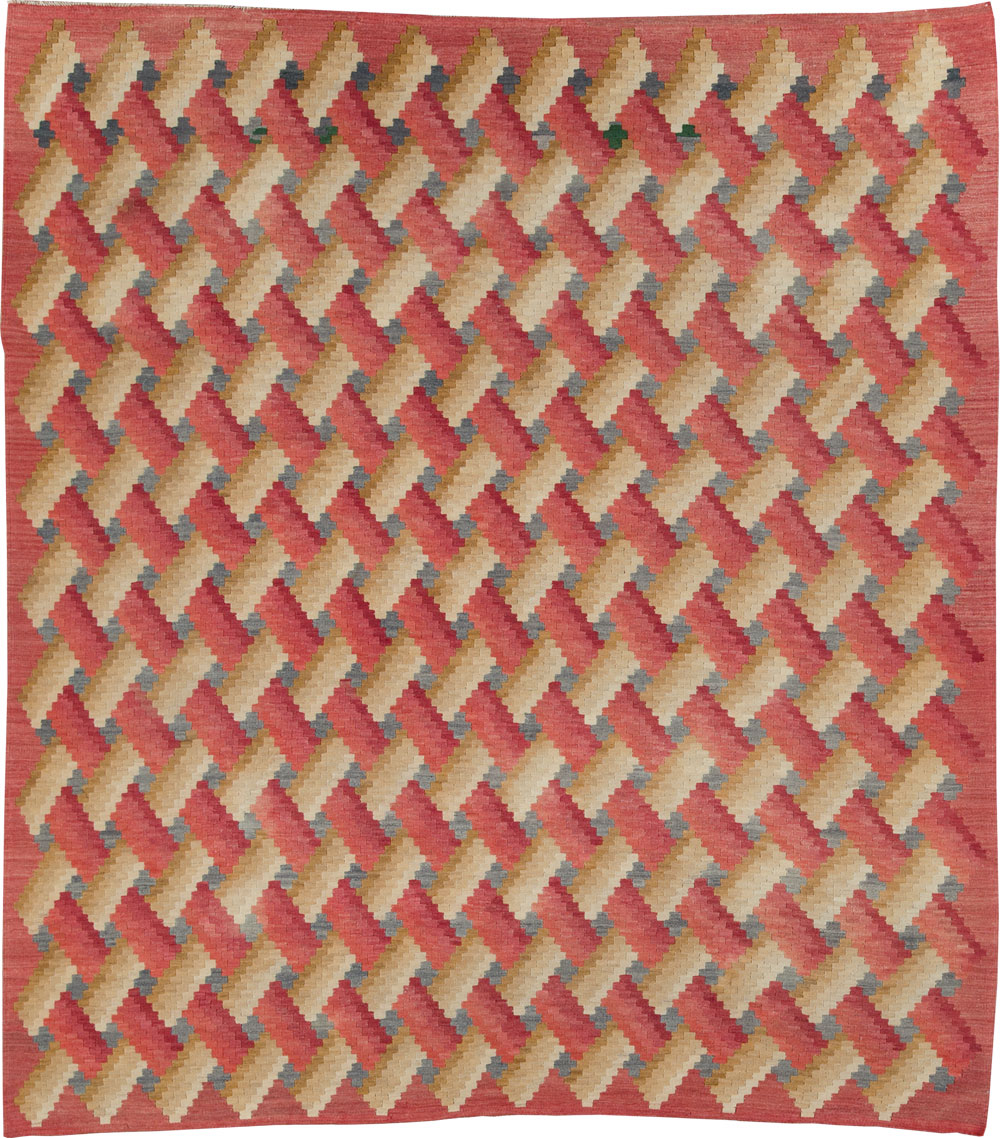 Vintage Turkish Flatweave Kilim Room Size Carpet, No.30992 - Galerie Shabab