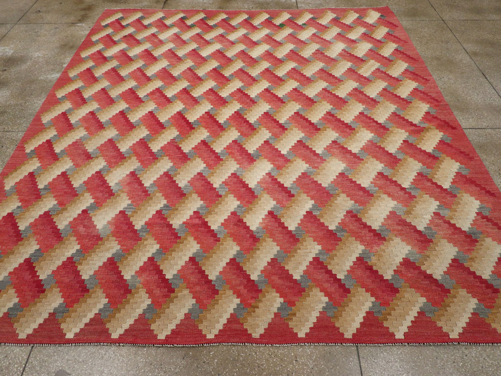 Vintage Turkish Flatweave Kilim Room Size Carpet, No.30992 - Galerie Shabab