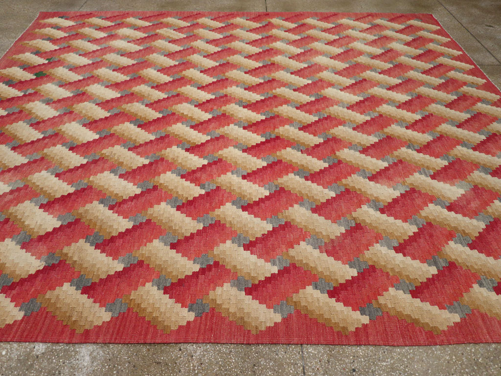 Vintage Turkish Flatweave Kilim Room Size Carpet, No.30992 - Galerie Shabab