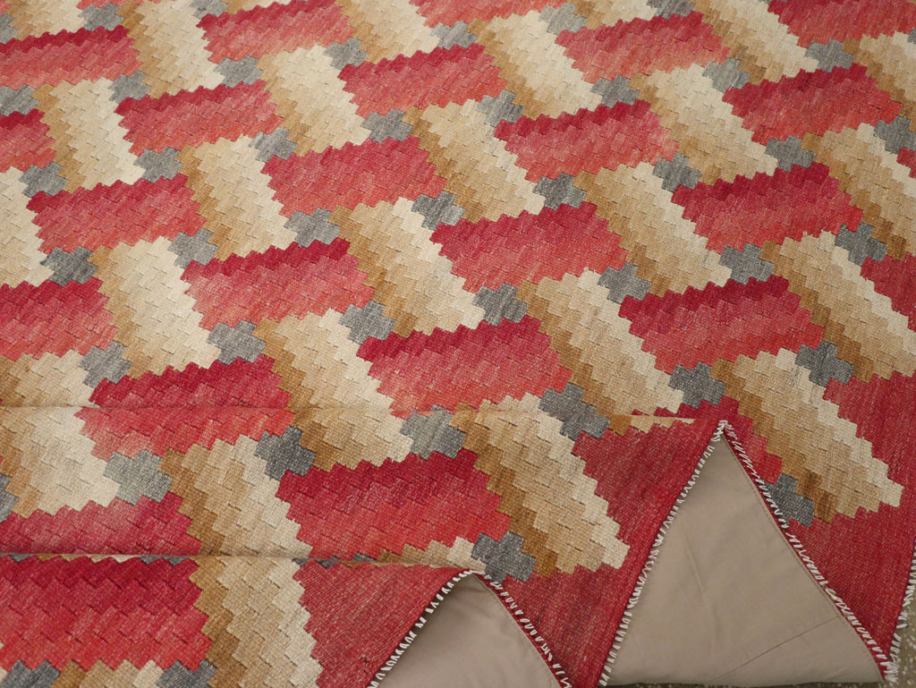 Vintage Turkish Flatweave Kilim Room Size Carpet, No.30992 - Galerie Shabab