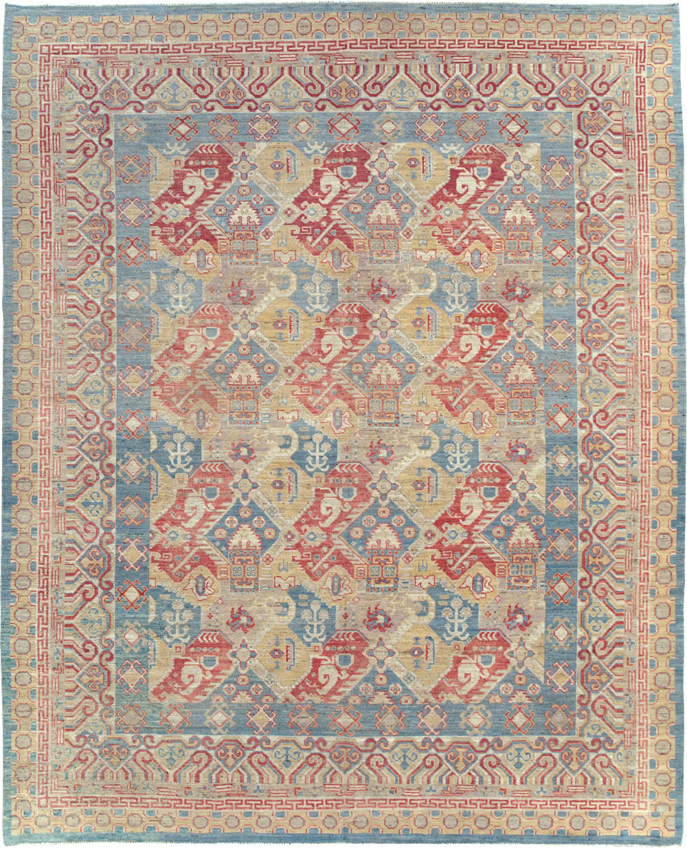 Contemporary East Turkestan Khotan Room Size Carpet, No.30996 - Galerie Shabab