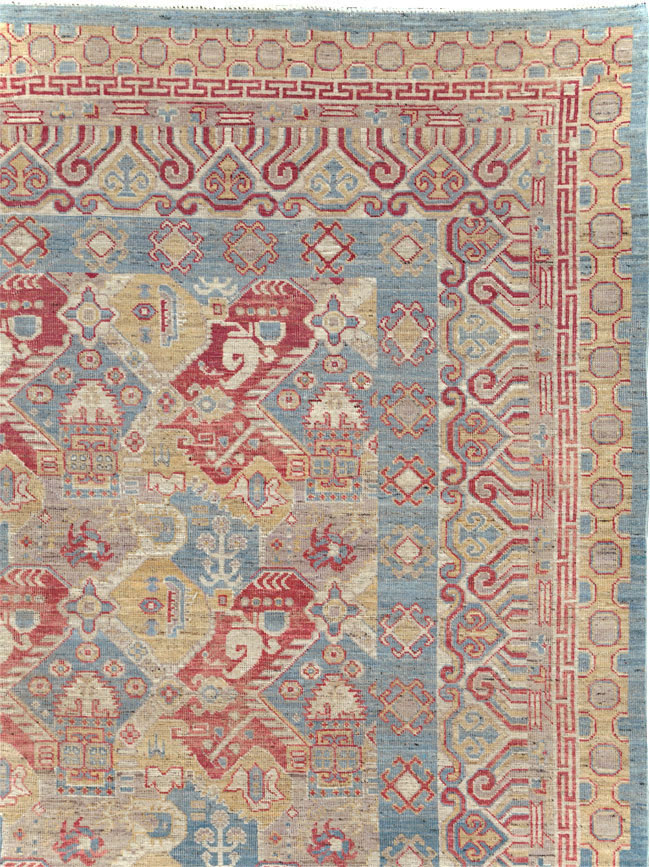 Contemporary East Turkestan Khotan Room Size Carpet, No.30996 - Galerie Shabab